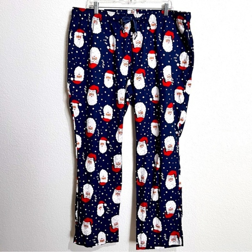 Old Navy Navy Flannel Santa Lounge Sleep Pants Bottoms Pockets New Unise…